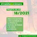 20/08/2021 - Projeto de Lei nº 18/2021 20/08/2021 - Projeto de Lei nº 18/2021