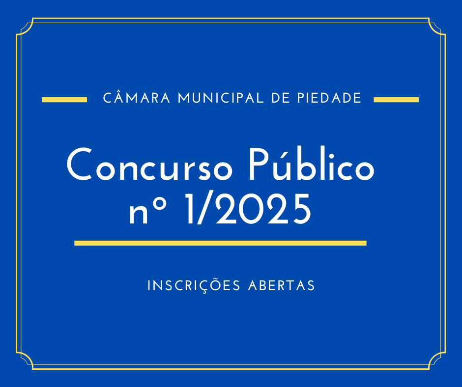 Câmara abre concurso público para formação de cadastro reserva.