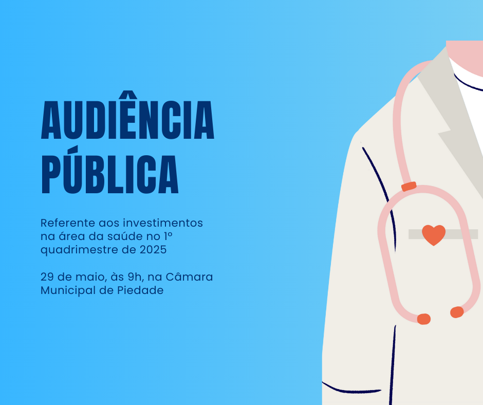 Câmara realizará Audiência Pública da Saúde em 29 de maio.