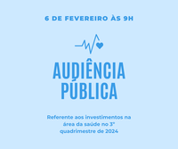 Câmara realizará Audiência Pública da Saúde em 6 de fevereiro.