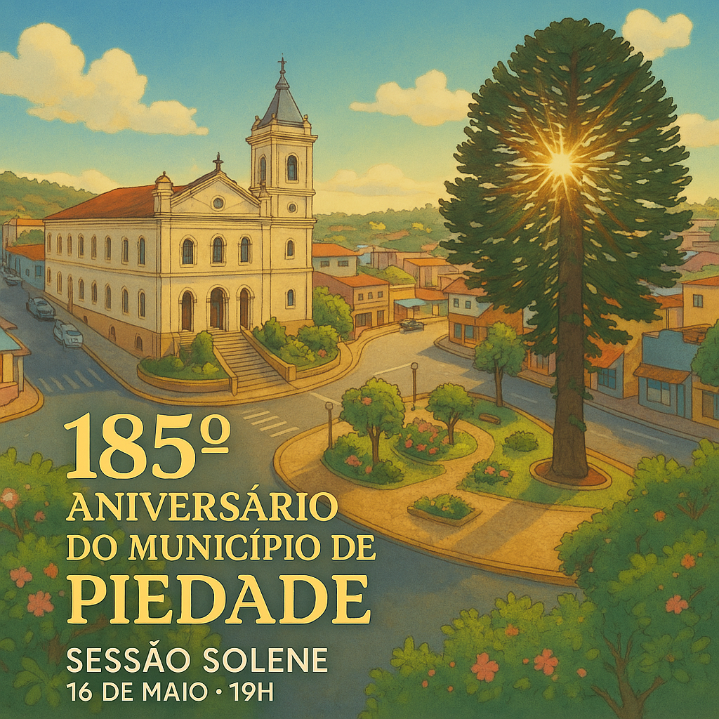 Câmara realizará cerimônia em homenagem aos 185 anos de Piedade.