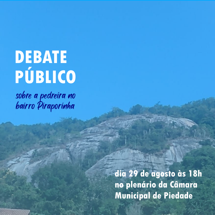 Câmara realizará debate público sobre a pedreira no bairro Piraporinha